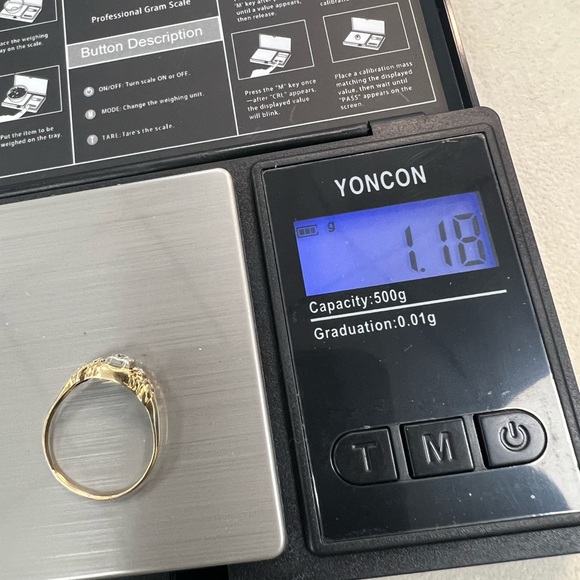 14K yellow gold and diamonds set in 14K white gold promise ring 1.18g - Picture 4 of 16